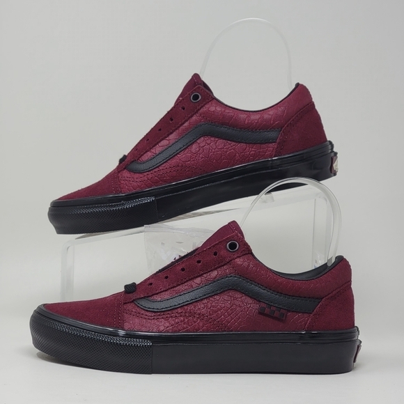 VANS Old Skool PopCush Burgundy Skateboarding Sneakers Men's Size 4.5 New - Picture 2 of 13